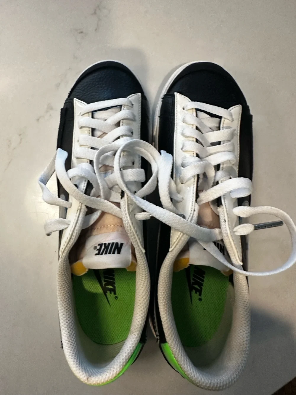 Nike Women’s Black, Silver and Green Low-Top Platform Sneakers 8.5